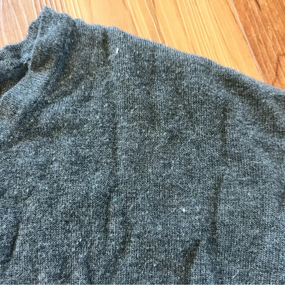 Madewell Modern Tie-Front Sweater Women’s L Charcoal Gray Lightweight Knit